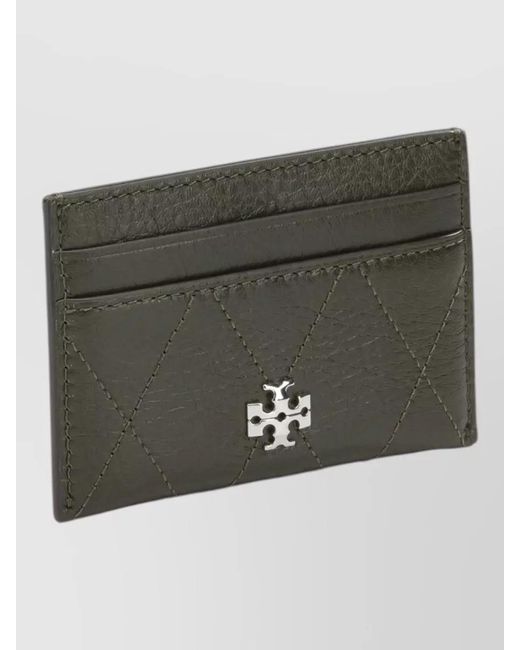 Tory Burch Green Quilted Keyring And Card Holder Accessory