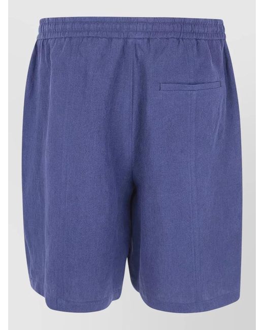 Emporio Armani Blue Shorts Elastic Waistband Back And Side Pockets for men
