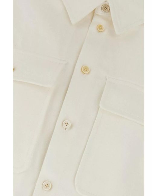 Jil Sander White Cotton Denim Oversized Shirt