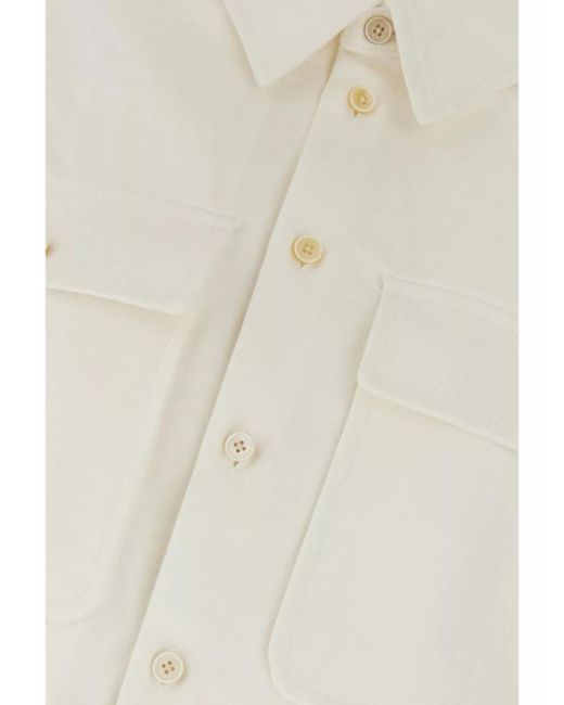 Jil Sander White Cotton Denim Oversized Shirt