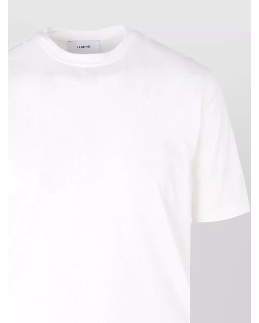 Lardini White Silk Blend Crew Neck T-Shirt for men