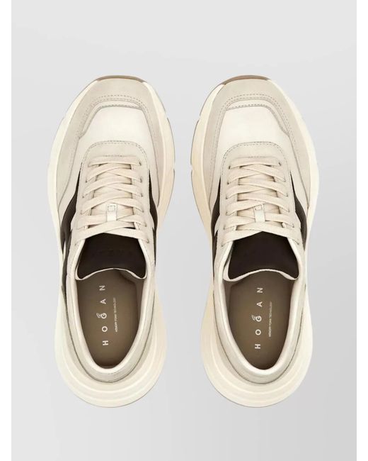 Hogan Natural Leather Low-Top Sneakers
