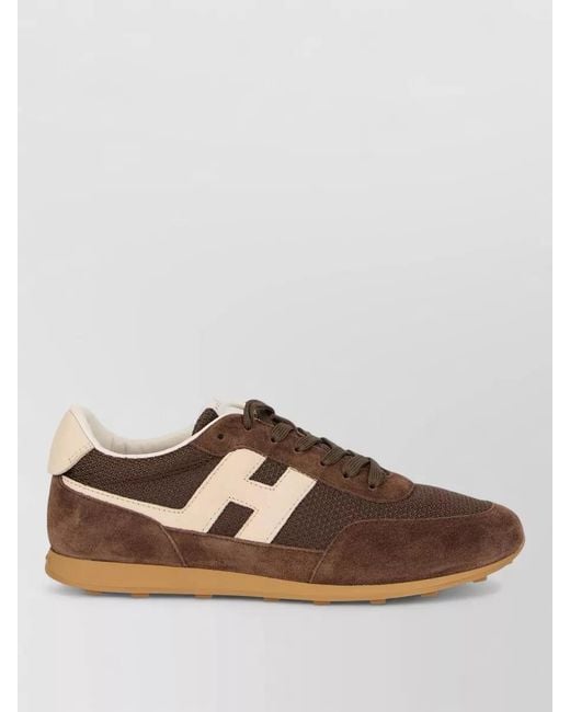Hogan Brown Sneakers Logo Detail Breathable Upper Design for men