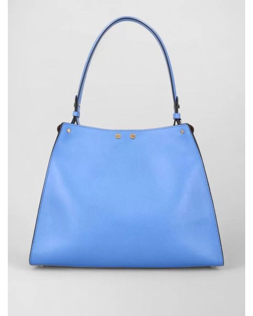 Fendi Blue Medium Way Shoulder Bag Calfskin Hardware