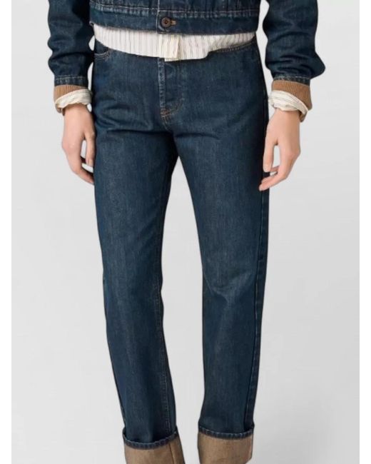 Miu Miu Blue Denim Straight-Leg Trousers