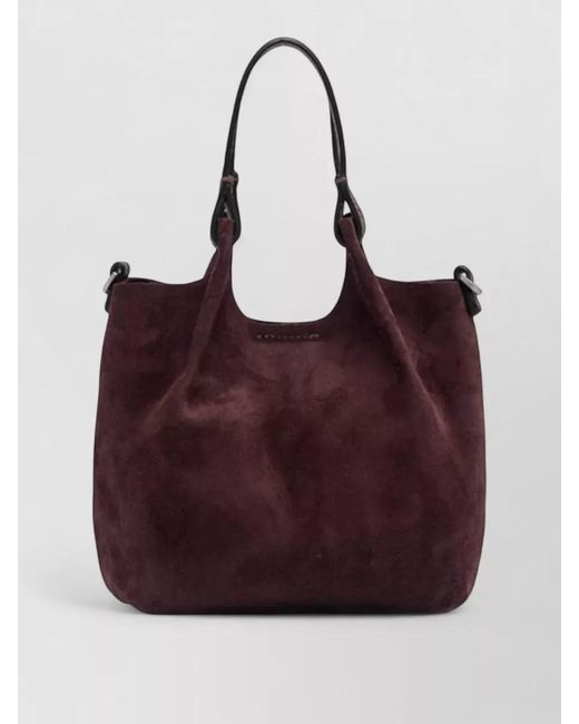 Gianni Chiarini Purple Dua Suede Tote Bag Top Handle Strap