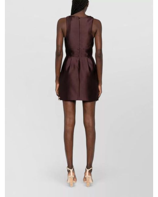 Elisabetta Franchi Purple Draped Sleeveless Mini Dress