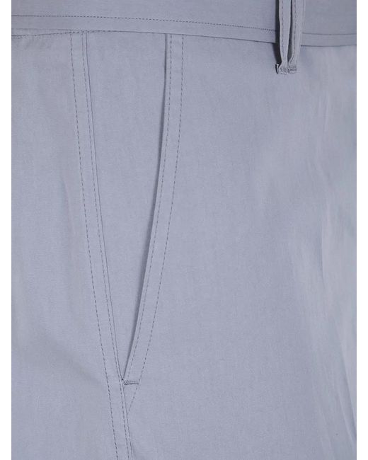 Lardini Blue Silk Cotton Belted Tailored Trousers for men
