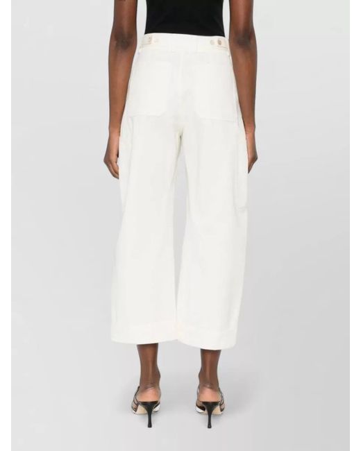 Givenchy White Mid Length Wide Leg Tailored Trousers
