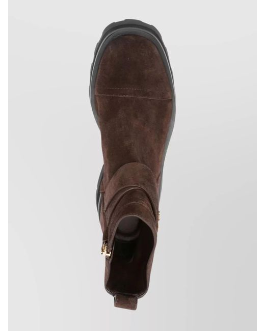 Jimmy Choo Brown Suede Faux Pearl-Embellished Ankle Boots