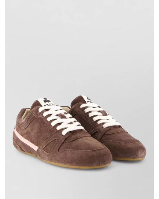 Isabel Marant Brown Senny Low Lace Up Leather Trainers