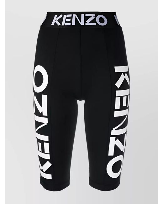 KENZO Black High-Waisted Logo Legging Shorts