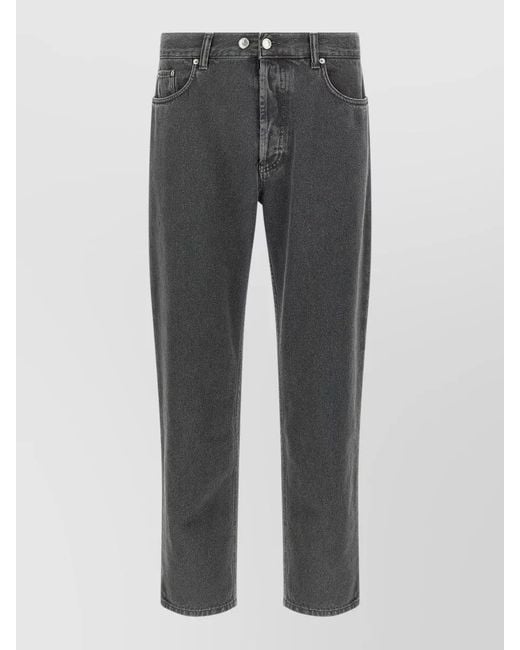 Department 5 Gray Musso Jeans Straight Cut Five Pocket Belt Loops for men