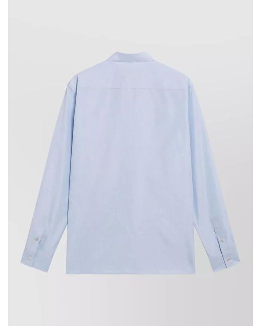Valentino Blue Long Sleeve Shirt Button Cuffs Collar for men