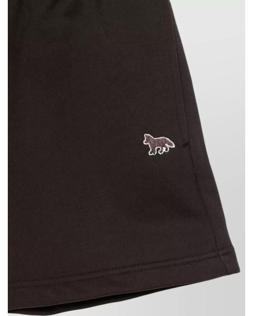 Maison Kitsuné Black Organic Cotton Knee-Length Shorts