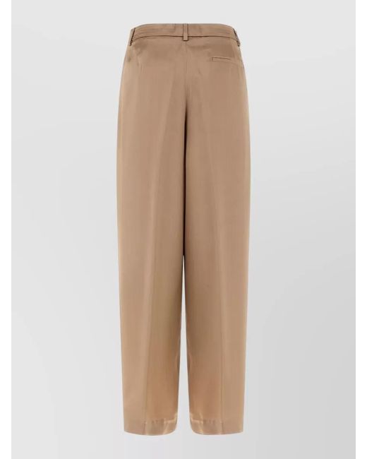 Fabiana Filippi Natural Satin Tailored Trousers