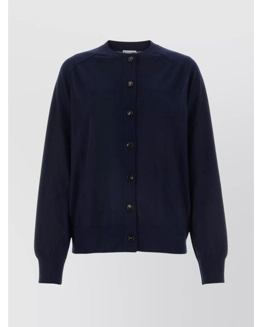 Bottega Veneta Blue Cashmere Cardigan