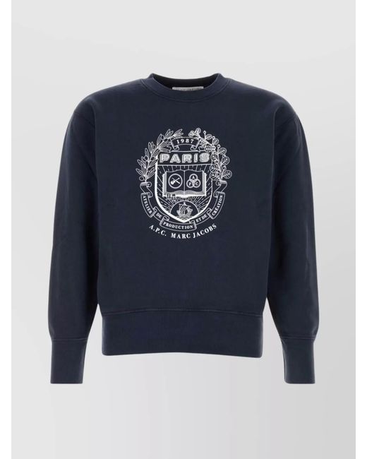 A.P.C. Blue Cotton Sweatshirt for men