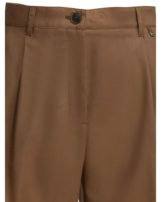 Herno Brown Wool Shorts Pleated Front Belt Loops