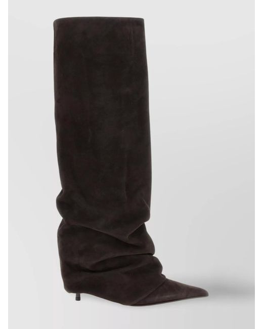 Le Silla Black 'Andy' Knee Length Suede Slouchy Boots