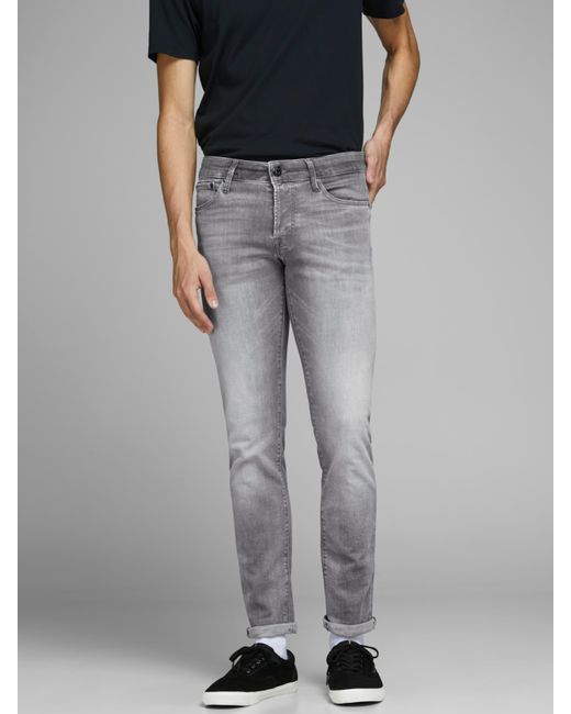 Jack \u0026 Jones Glenn Icon Jj 257 50sps Slim Fit Jeans in het Grijs voor heren  - Lyst