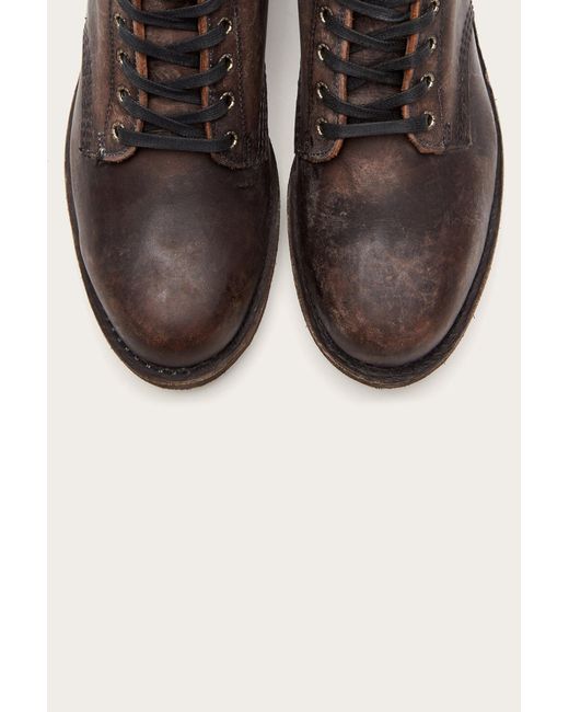 frye prison boot dark brown
