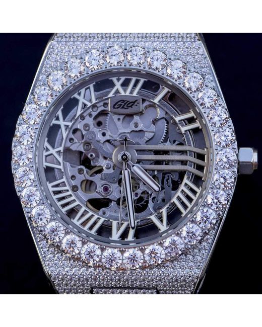 The GLD Shop Iced Alpha Era Luminous Skeleton 316 W Rubber Strap In 