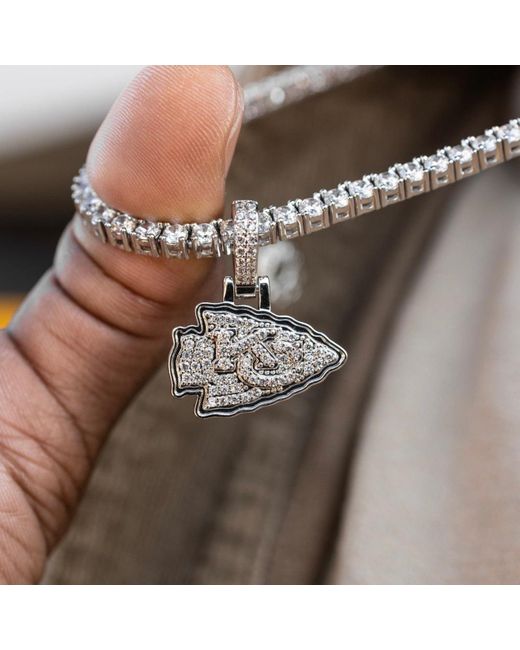 The GLD Shop Kansas City Chiefs Micro Logo Pendant White Gold in