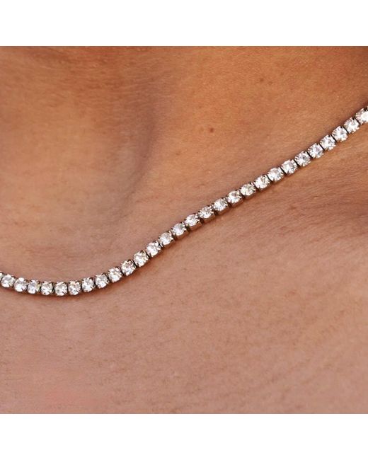 Micro tennis necklace in yellow gold discount