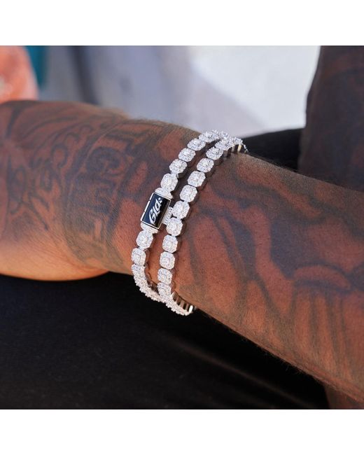 The GLD Shop Micro Clustered Tennis Bracelet Bundle In Purple For Men 