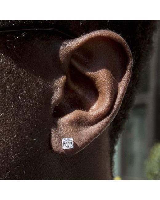 The GLD Shop 14k Square Cut Diamond Earrings Pair For Men Lyst