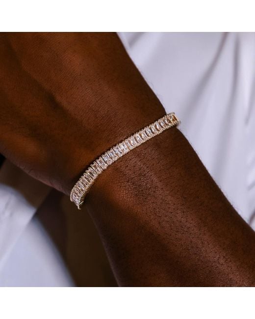 14k Rose Gold Baguette & Round Diamond Tennis Bracelet 13.5 ctw – NYC Luxury