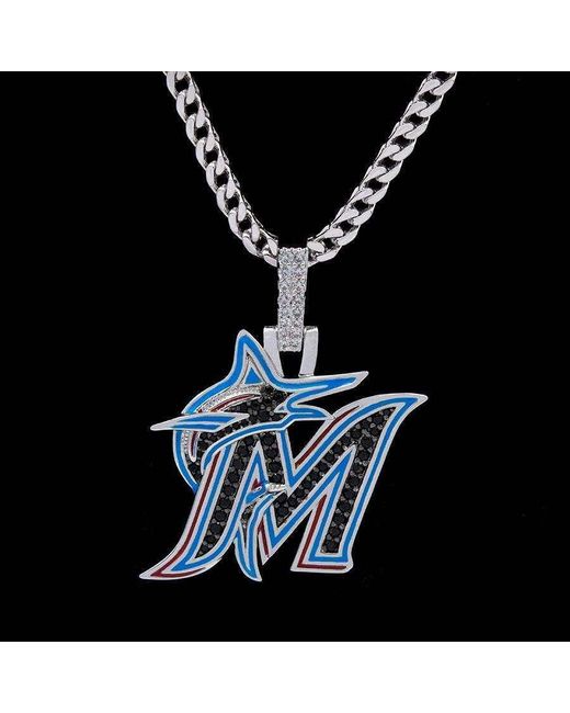 The GLD Shop Miami Marlins Pendant in Blue for Men