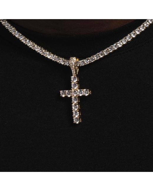 The GLD Shop Solid Gold Diamond Cross in Black for Men Lyst