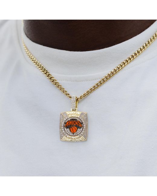 The GLD Shop New York Knicks Championship Pendant Yellow Gold in