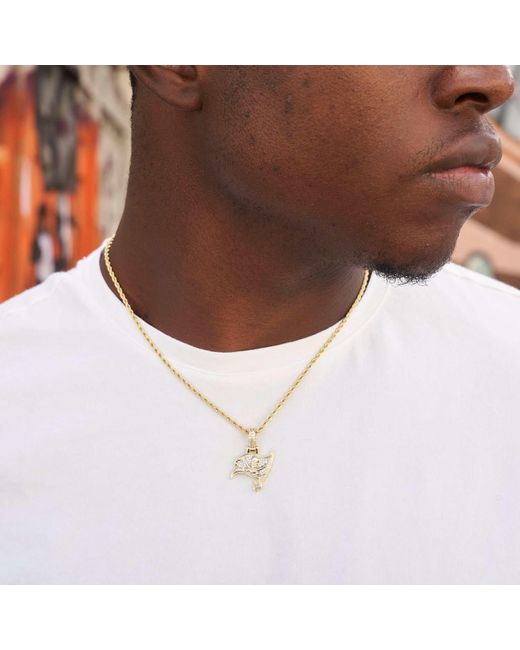 Buffalo Bills Micro Logo Pendant - White Gold, 14K White - The GLD Shop