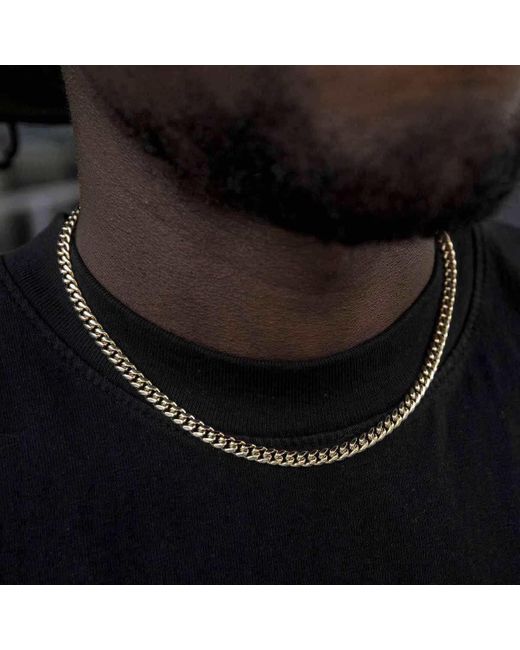 The GLD Shop Solid Gold Miami Cuban Link Chain (5mm) in Black for Men Lyst