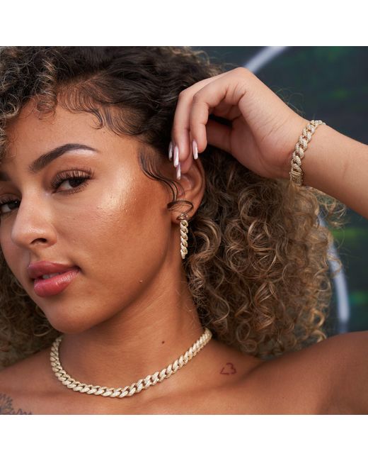 The GLD Shop Gld Prong Cuban Stud Earrings in Brown Lyst