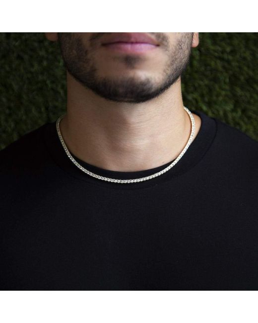 GLD Shop 3mm Round Cut Tennis Necklace 