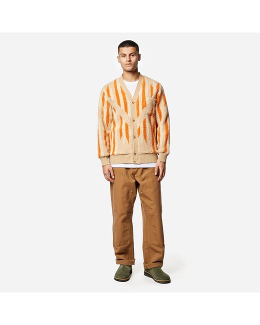 Beams Plus Native Pattern Fleece Cardigan in Natural for Men | Lyst