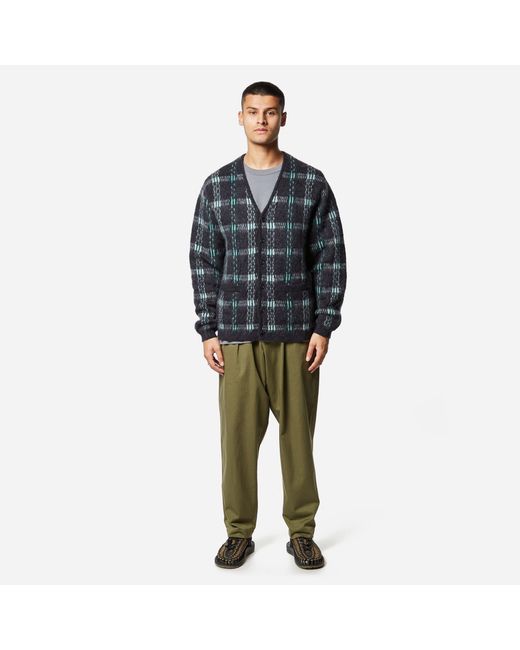 Beams Plus Jacquard Mohair Cardigan in Blue for Men | Lyst