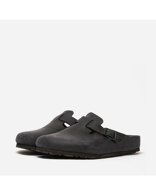Birkenstock Boston Exquisite Leather in Black for Men | Lyst