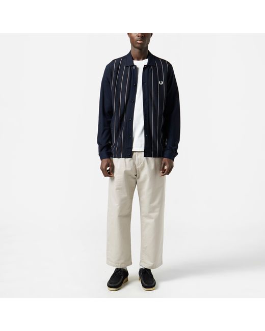 Fred Perry Synthetic Knitted Panel Track Jacket in Navy/n (Blue) for Men -  Lyst