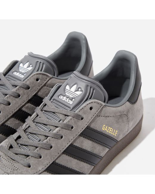 adidas Originals Leather Gazelle in Grey/Black (Gray) for Men - Lyst