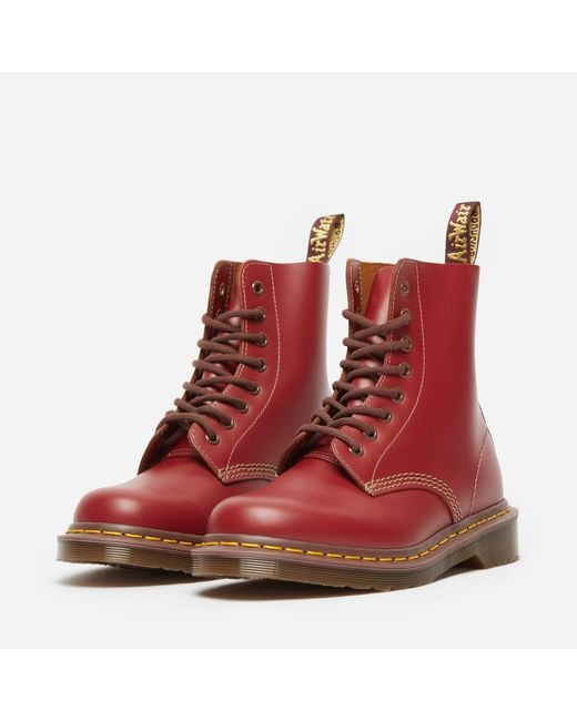 Dr. Martens Leather Vintage 1460 Quilon Boots Mie Women's in Red | Lyst  Canada