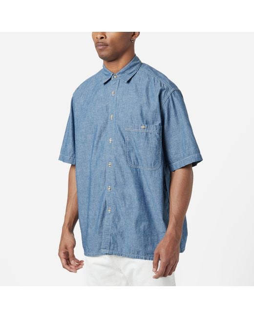 Orslow Loose Chambray Short Sleeved Shirt in Blue for Men | Lyst