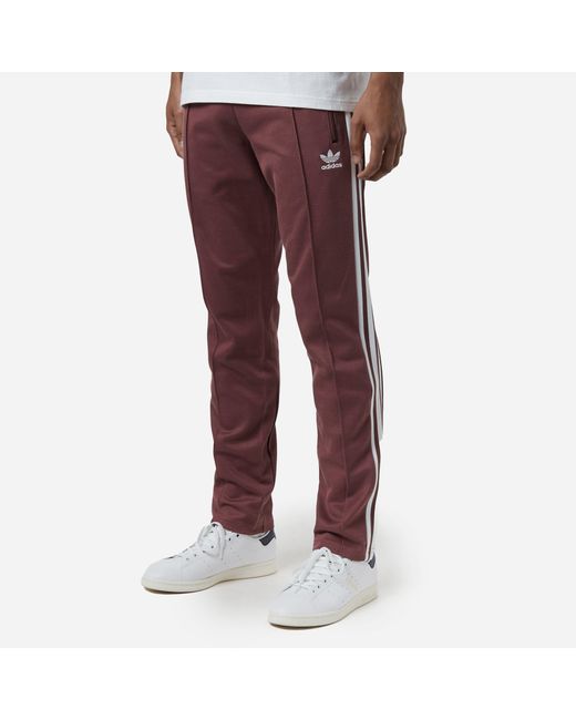 adidas Originals Cotton Beckenbauer Tracksuit Bottoms in Red for Men | Lyst