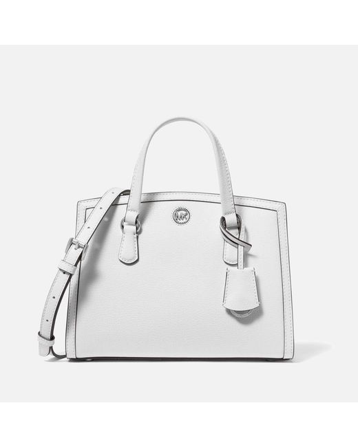 MICHAEL Michael Kors Chantal Leather Small Messenger Bag in White Lyst