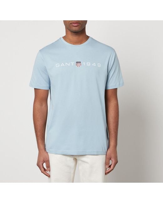 Gant Blue Graphic Cotton-blend T-shirt for men