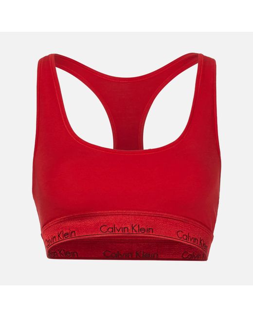 Calvin Klein Modern Cotton Unlined Bra Set in Red | Lyst